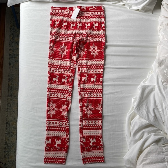 NWT Kids Old Navy Christmas Pajamas Size L (10) Red and White Fair Isle - Picture 3 of 4